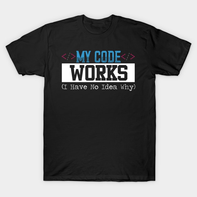 My Code Works I Have No Idea Why Design For Programmer T-Shirt by DUC3a7